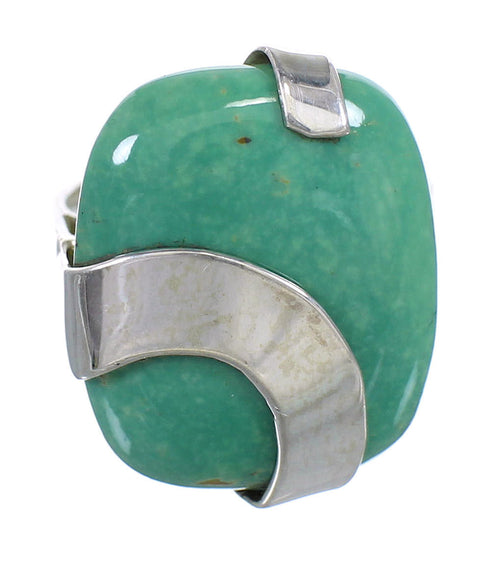 Turquoise And Sterling Silver Southwest Jewelry Ring Size 6-3/4 RX88595